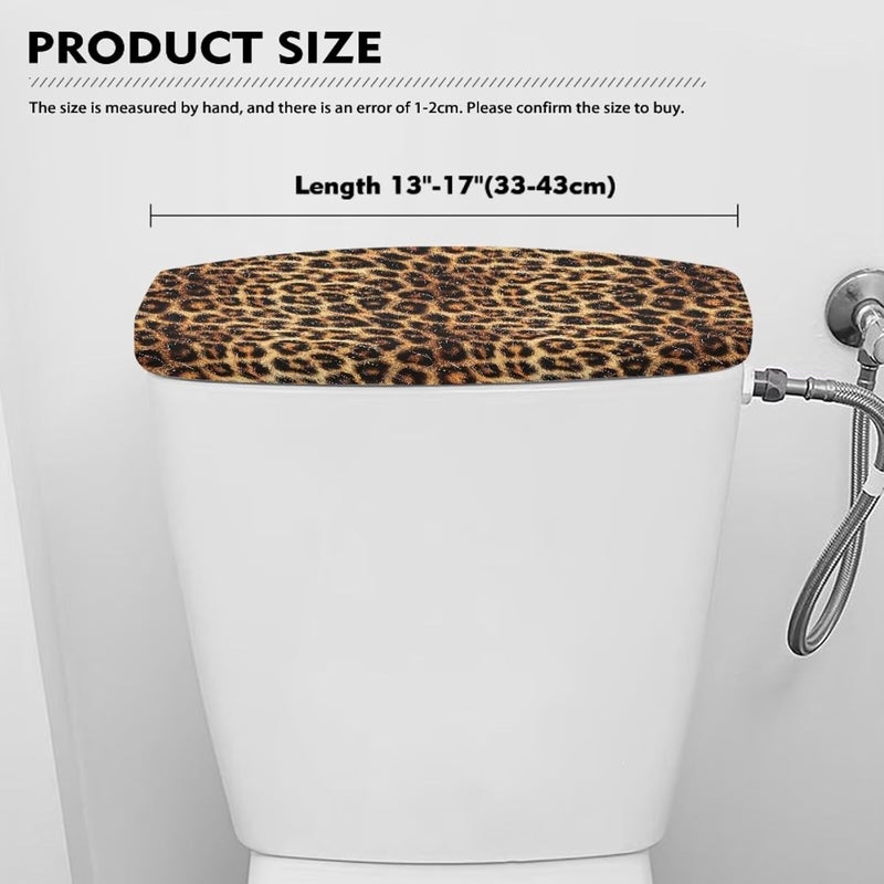Tesivruno Leopard Print Toilet Tank Lid Cover with Elastic Bottom, Universal Fit Toilet Tank Dirt Prevention Cover for Bathroom Decoration, Washable Reusable, Brown - Image 5